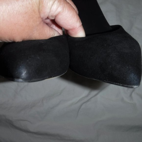 VINCE Celeste Black Suede Leather d'Orsay Pump Heels Size US 9 Euro 40 - Picture 6 of 10